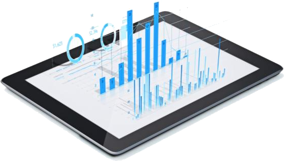Tablet showing campaign charts